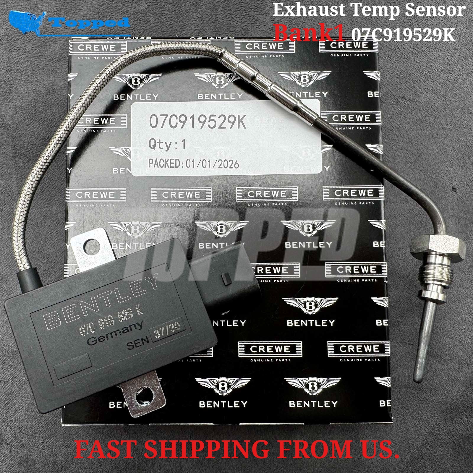 Exhaust Temp Sensor Bank1 07C919529K for Bentley Continental Gt Gtc Flying Spur