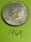 1969 JFK Half Dollar 1969 1/2  Kennedy Coin Exact Coin Shown