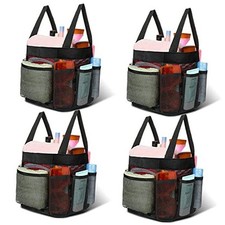 4 Pcs Mesh Shower Caddy Portable Large Quick Dry Shower Caddy Basket Black