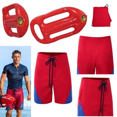 Baywatch Matt Brody Cosplay Costume Halloween Carnival Red Short Float Board set