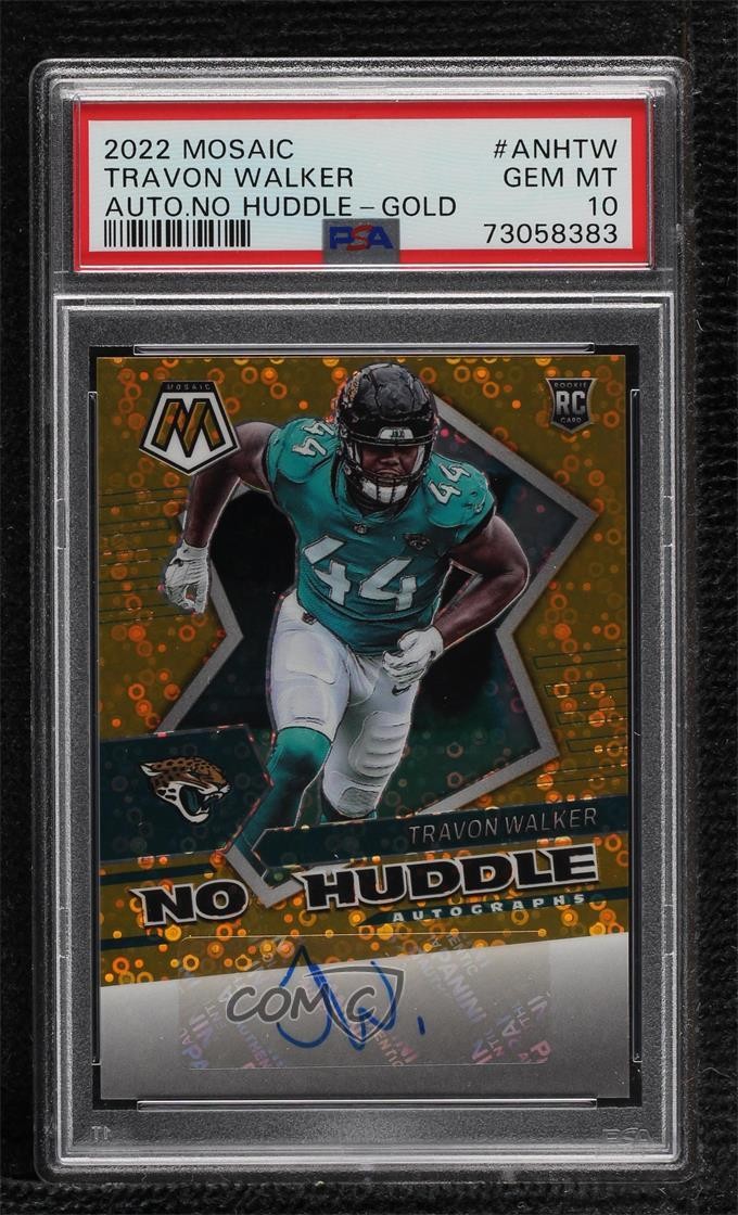 2022 Mosaic No Huddle Gold Prizm 6/10 Travon Walker PSA 10 GEM MT Auto v9t