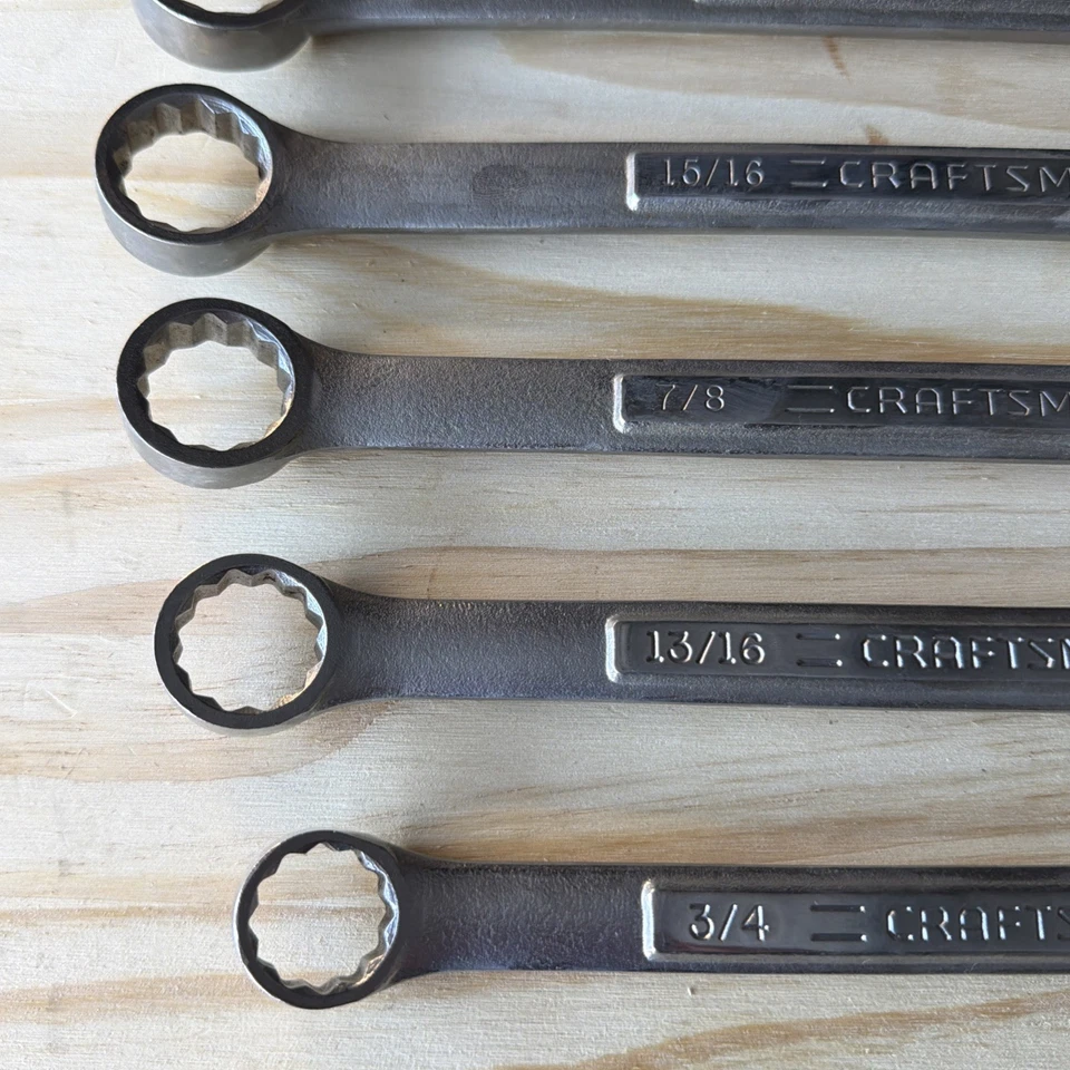 Llaves combinadas Craftsman Jumbo vintage - 3/4, a 1-1/4" vintage serie V LIMPIAS 👀 Foto 3 de 4