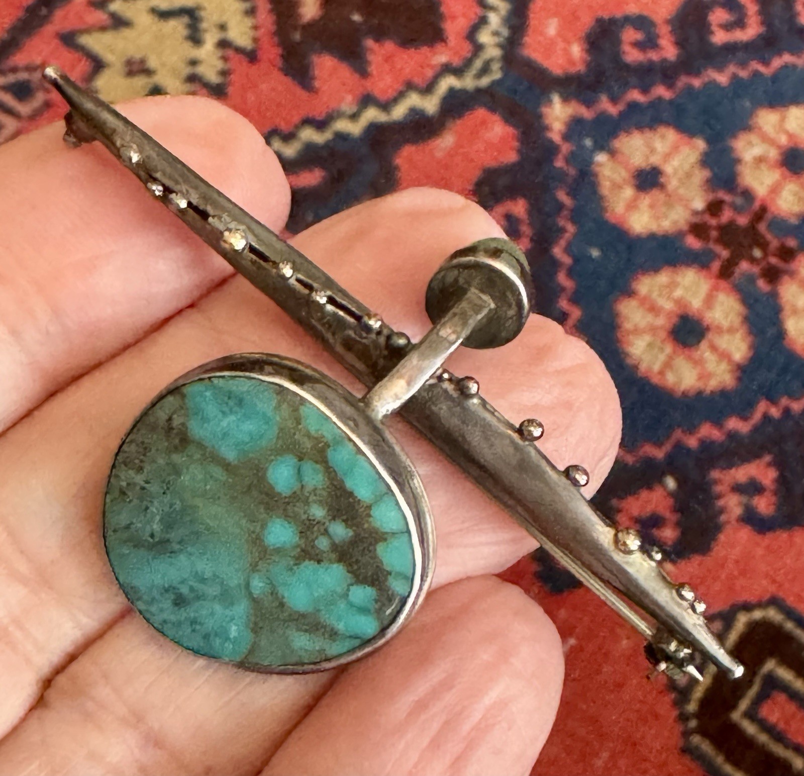 SPECTACULAR SIGNED STERLING SILVER TURQUOISE CHAL… - image 1