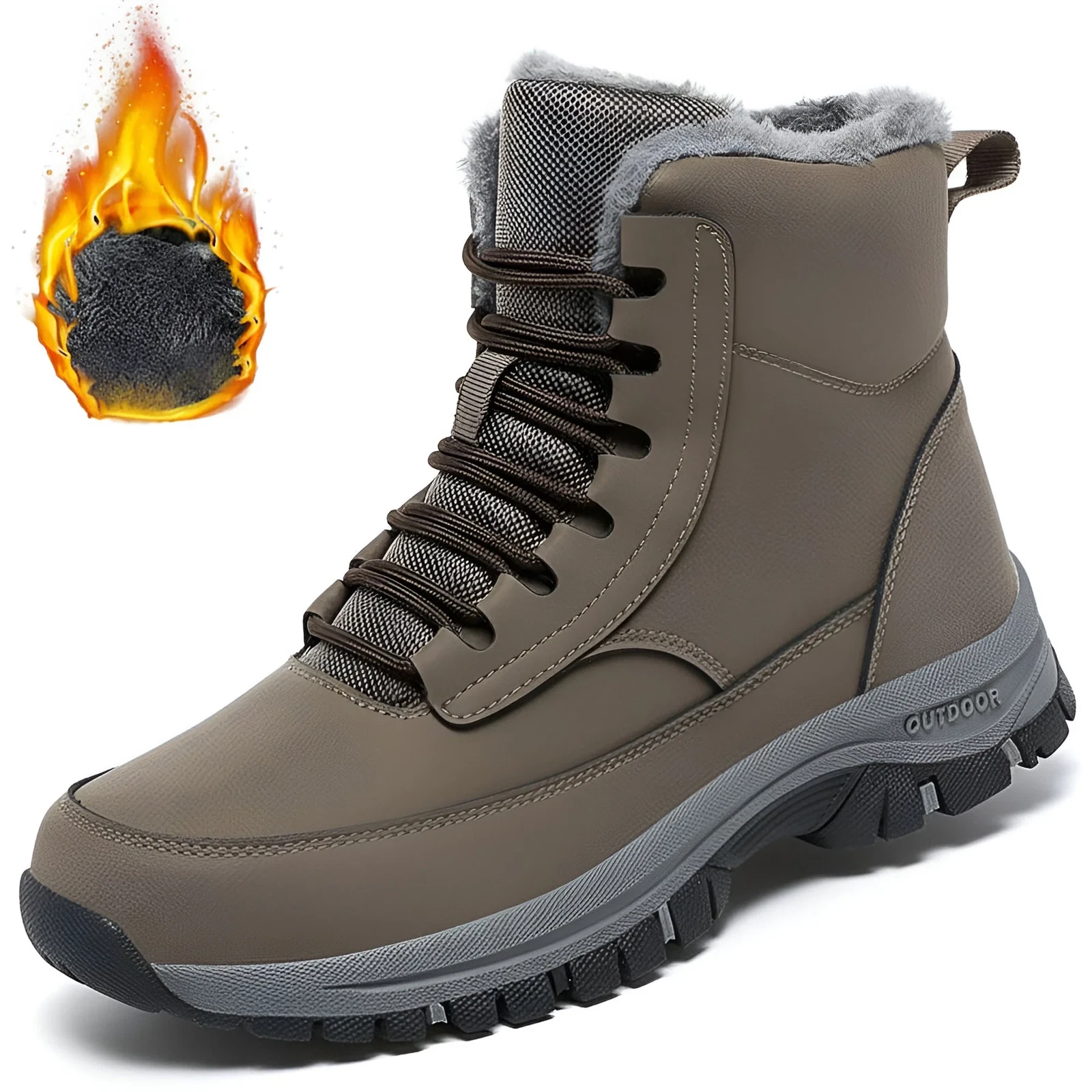 Mens Winter Snow Boots Waterproof Warm Size 11 Hiking Trekking Shoes Anti Slip