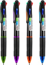 4 Pack Multicolor Ballpoint Pens 4-in-1 0.7mm Colored Retractable 4