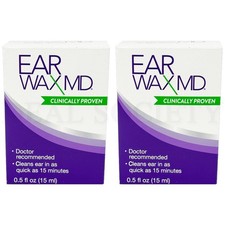 eosera EAR WAX MD Kit Fast-Acting Ear Wax Removal Drops 15mL with Bulb Lot of 2