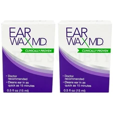 eosera EAR WAX MD Kit Fast-Acting Ear Wax Removal Drops 15mL with Bulb Lot of 2