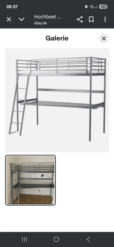 Kinderhochbett Ikea mit Schreibtisch und Leiter Wenig Benutzt