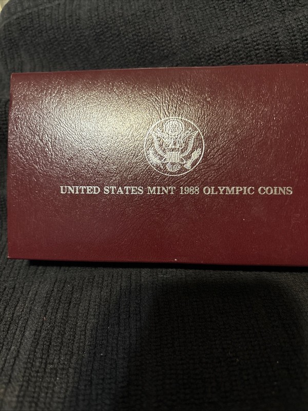 1988 S Proof Olympic US Mint Commemorative 90% Silver Dollar Coin w/ Box& Coa