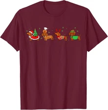 Cute Dachshund Christmas Pajamas Dog Lovers Xmas Unisex T-Shirt