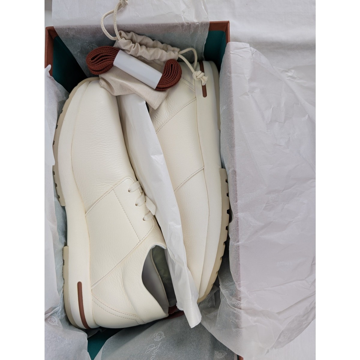 Loro Piana 360 LP Flexy Walk Man Metal Free Deer Sneakers in White