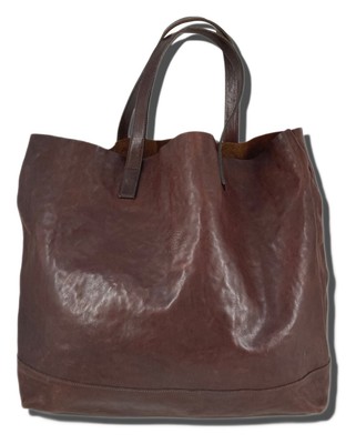 IL BISONTE Vacchetta Leather Tote Bag Brown Authentic Men 1096
