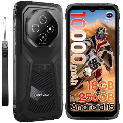 Rugged Smartphone Android 15 18GB 256GB 6.56 4G Blackview Fort Waterproof Expand