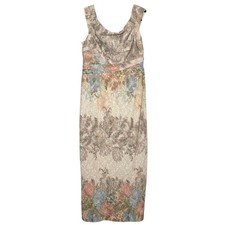 Adrianna Papell Matelassé Floral Jacquard Column Gown Women's Size 16