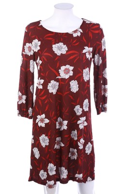 Laura Scott Kleid Damenkleid Blumen Print XS rot off-white