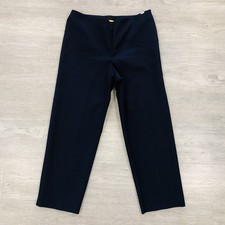 St. John Yellow Label Size 10 Navy Women s Pants Stretch Straight Leg