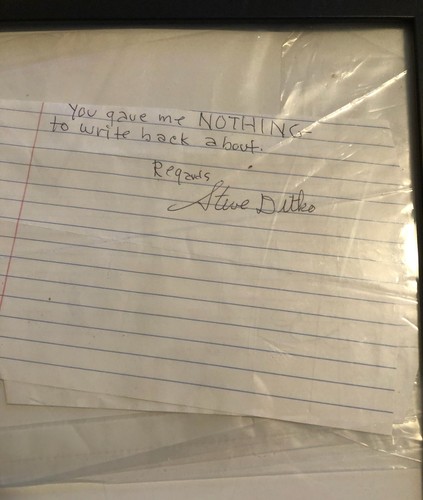 STEVE DITKO Signed Handwritten Letter - AUTHENTICATED - Rare "No-Nonsense" Fan R