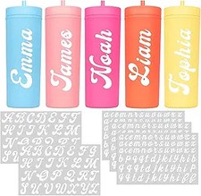 6 Sheets Name Decals for Tumblers Waterproof Vinyl Stickers for Water Bottles UV