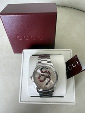 Gucci Snake G-Timeless Stainless Steel Swiss Wristwatch, Box.