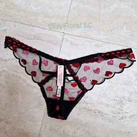 Victoria's Secret Dream Angels Push Up bra set embroidery black heart 5X14 panty