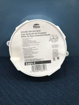 Bell 5361-1 4-Inch White Rnd. Weatherproof Splice Box with Five Threaded Outlets