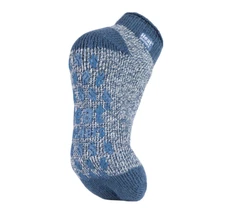Heat Holders Ladies Slipper Socks GRIPPERS Anklet Denim Blue - NEW