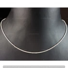 2.07CT Genuine Earth-Mined Diamond Tennis Necklace 10K White Gold 16 Inch
