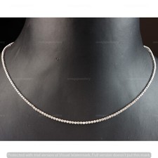 2.07CT Certified Genuine Diamond Tennis Necklace Sterling Silver 20 Inch Women's