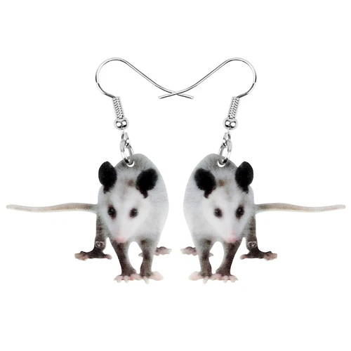 Acrylic Opossum Earrings Mouse Dangle Animals Jewelry Charm Gift for Women Girls