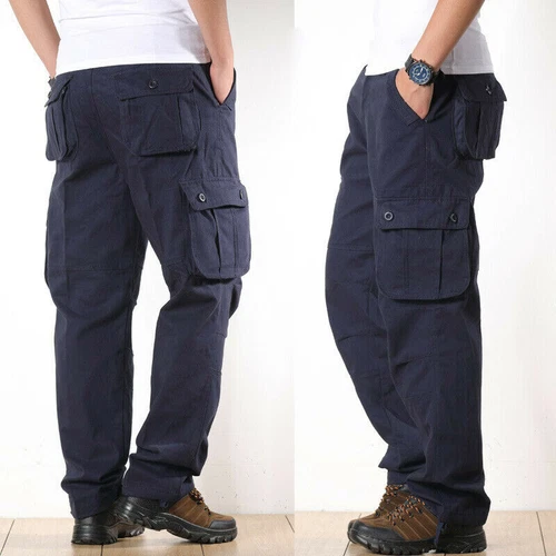 Men's   Outdoor Pocket Pants Tactical Cargo Army Work Trousers Plus Size - Picture 12 of 27