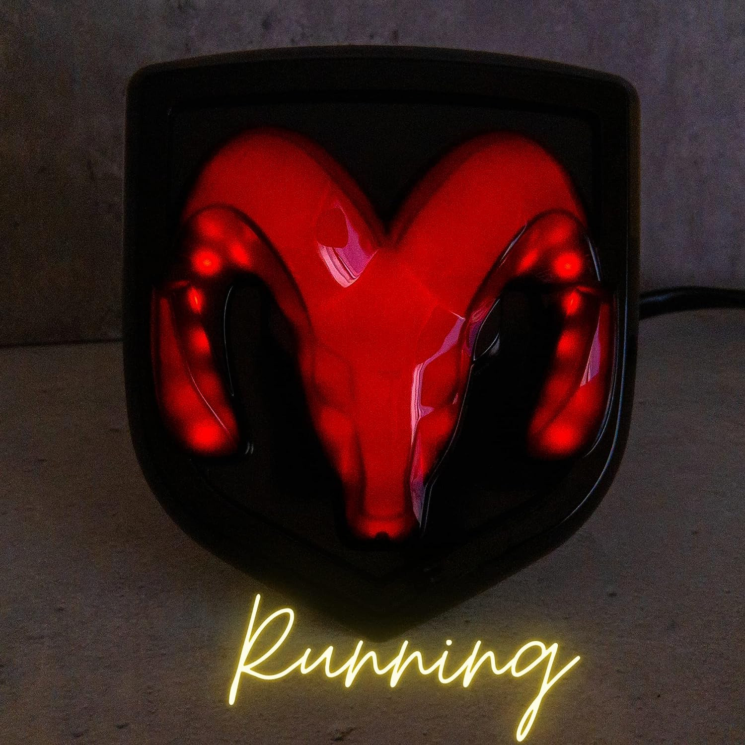 For Dodge Ram Tow Hitch Officially Licensed LED RAM Hitch Cover (Black)