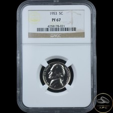 1953 Jefferson Nickel NGC MS 67 High Grade Proof