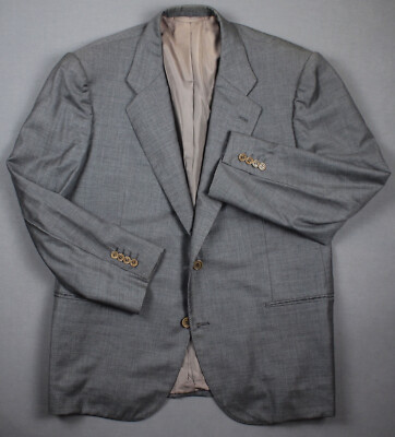 KITON Napoli Herren Wolljacke IT 52 / L / Large hellgrau Blazer Sportmantel