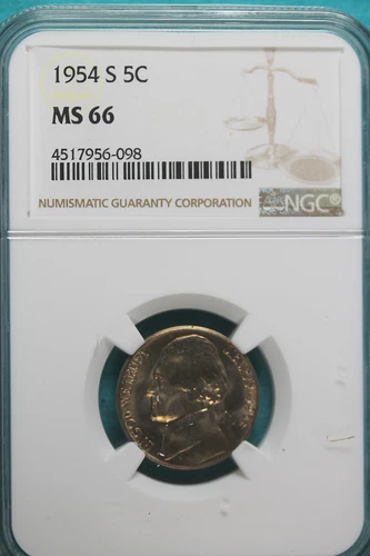 1954 S NGC MS66 Jefferson Nickel!! #A8786