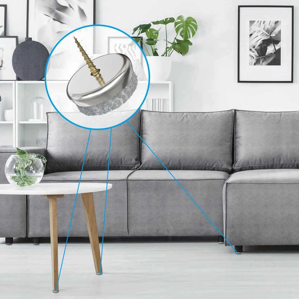 20x Stuhl Filzgleiter Möbelgleiter Filz Untersetzer Schraube Stuhlgleiter Füße - Bild 2 von 4