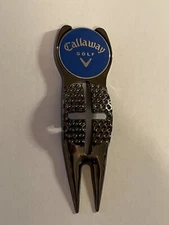 Crosshairs Divot Tool & 1" Callaway Golf Flat Coin Style Golf Marker - A Beauty!