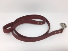 NEW RED LEATHER Leash, 4 FEET X 1 INCH, SIMPLE AND STURDY - FREE SHIP