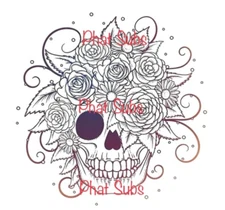 Sublimation Print Floral Skull Head Ready To Press Heat Transfer