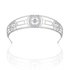 Luxury All CZ Cubic Zirconia Classical Queen Wedding Tiara Crown For Women