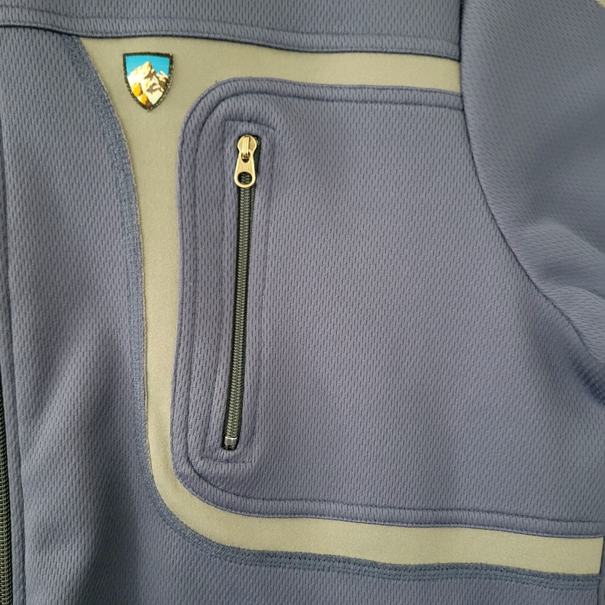 Kuhl Jacket Mens Small Blue Gray Track Full Zip Mock Neck Outdoor