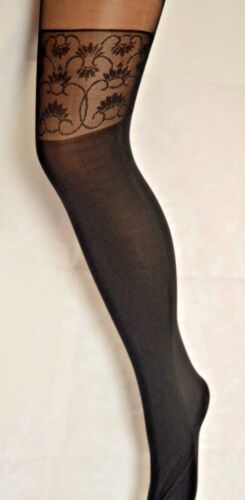 Neu Fantasy sexy Damen Mädchen schöne durchsichtige Sockenmuster schwarz T19 - Bild 1 von 2