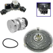 Water Pump Fan Clutch Thermostat Assembly Kit for 99-06 BMW 3 Series X5 2.5 3.0L