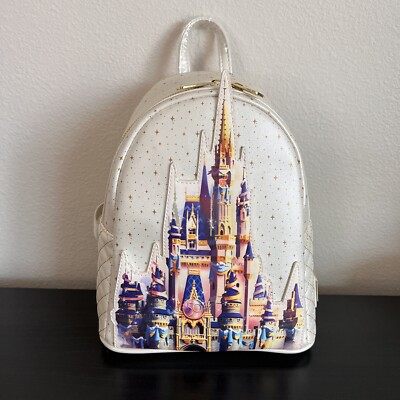 Disney Parks 2021 50th Anniversary Magic Kingdom Castle Loungefly Mini  Backpack