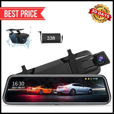 Espejo Retrovisor Con Camara De Seguridad 10'' Frontal y Reversa Para Coche Auto