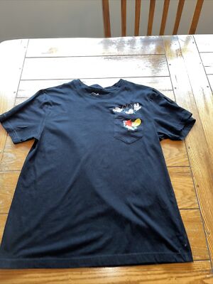 Disney T-shirt Black M Mickey Coming Out Of Front Chest Pocket