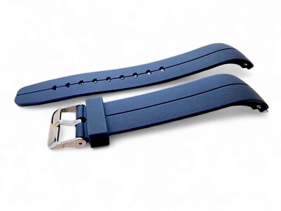 Curved End Watch Strap Band Premium Silicone Sport Divers Rubber 20mm 22mm Blue