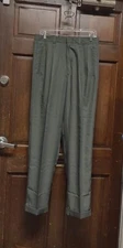 NWT Perry Ellis Portfolio Gray Pleated Cuffed Dress Business Pants Men's 32x32