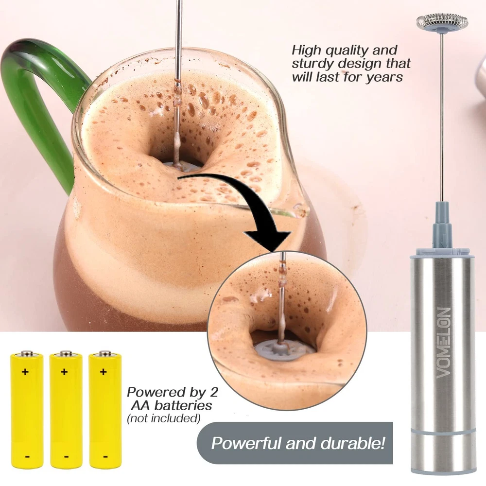 Milk Frother, Handheld Battery Operated Frother for Coffee,Portable Drink Mix...