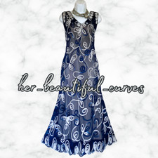 NIGHTINGALES TAPE WORK WEDDING OCCASION PARTY DRESS SIZE 20