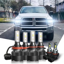 For Dodge RAM 1500 2500 3500 2009 2010 2011 2012 LED Headlight Fog Light Bulbs